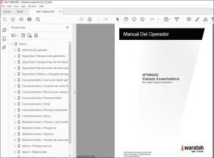 Waratah HTH623C Cabeza Cosechadora Manual Del Operador WA118802 PDF