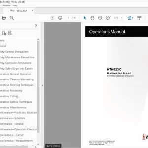 Waratah HTH623C Harvester Head Operator's Manual - PDF DOWNLOAD