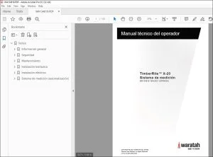 Waratah TimberRite™ X-20 Sistema Manual técnico del operador PDF