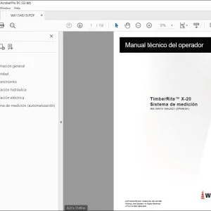Waratah TimberRite™ X-20 Sistema Manual técnico del operador PDF