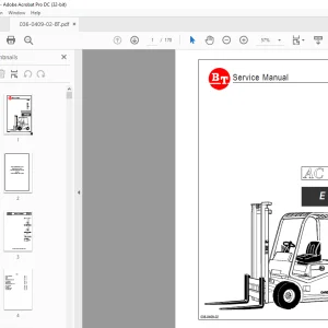 BT Electric Forklift CBE 25 30 30L 35 E Range Service Manual PDF