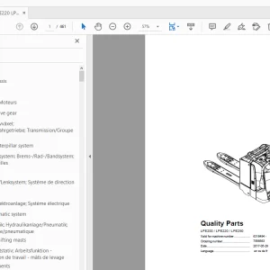 BT LPE200/LPE220/LPE250 Quality Parts Manual - PDF DOWNLOAD