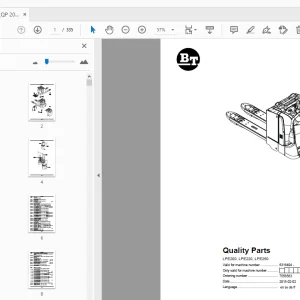 BT LPE200, LPE220, LPE250 Quality Parts Manual - PDF