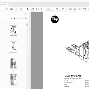 BT LPE200/LPE220/LPE250 Quality Parts Manual 6316494 - PDF DOWNLOAD