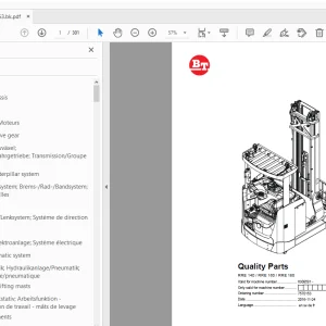 BT RRE 140 RRE 160 RRE 180 Quality Parts Manual 6308581 - PDF