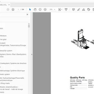 BT SPE120L/SPE140L/SPE160L/SPE200D/SPE200L Quality Parts Manual - PDF