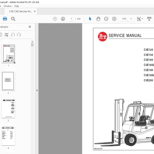 BT Toyota Electric Forklift C3E120 C4E120 C3E150 C4E150 C3E160 C4E160  SERVICE MANUAL