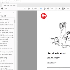 BT Toyota Electric Forklift SWE120L, SWE16 Service Manual