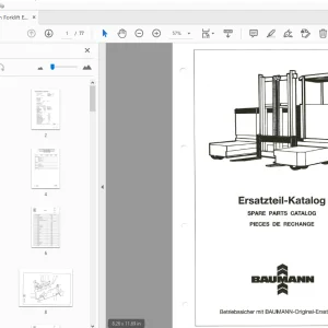 Baumann Forklift E4S 40/15/58 ST Parts Manual SN 95751 - PDF