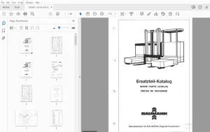 Baumann Forklift EVS 40/15 (16) - /60 ST LK Parts Manual SN 1239 - PDF