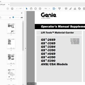 Genie Lift Tools Material Carrier GS-2669 Operator's Manual (Supplement) - PDF