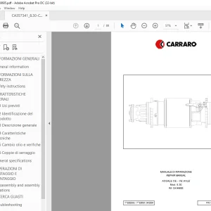 BT Carraro 8.30 Assale CE-CE AXLE Repair Manual - PDF DOWNLOAD