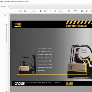 Crown Counterbalance Trucks SC4000 Operator Manual - PDF DOWNLOAD