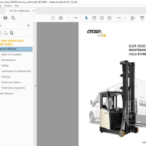 Crown Forklift ESR 5000 SERIES Cold Store Cabin Parts & Maintenance Manual