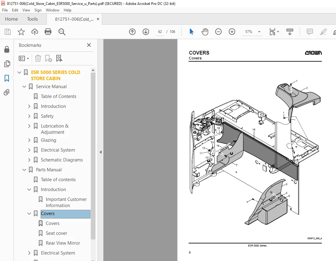 Crown Forklift ESR 5000 SERIES Cold Store Cabin Parts & Maintenance Manual - PDF DOWNLOAD - Image 3
