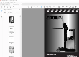 Crown Forklift ESR4000 Series Parts Manual 812674-006 - PDF DOWNLOAD