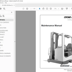 Crown Forklift ESR4500 Series Maintenance Manual PDF