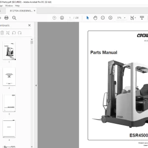 Crown Forklift ESR4500 Series Parts Manual 812704-006 PDF