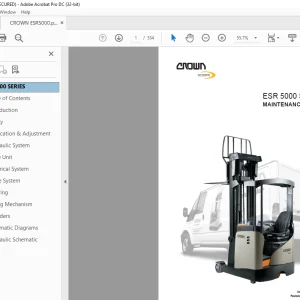 Crown Forklift ESR5000 Series Maintenance Manual  - PDF DOWNLOAD