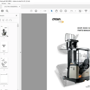 Crown Forklift ESR5000 Series Parts Manual 812746-006 - PDF DOWNLOAD