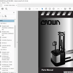 Crown Forklift EW/WS2000 Series Parts Manual 812687-006 PDF