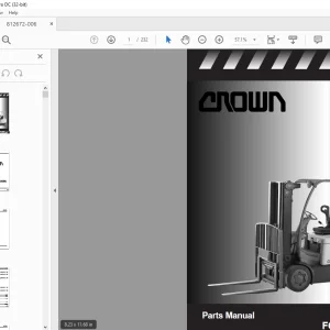 Crown Forklift FC4000 Series Parts Manual 812672-006 PDF