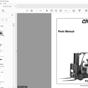 Crown Forklift FC4000 Series Parts Manual 812673-006 PDF
