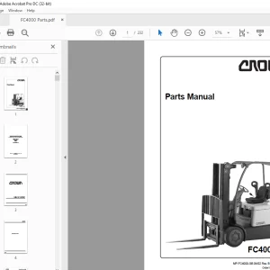 Crown Forklift FC4000 Series Spare Parts Manual -  PDF DOWNLOAD