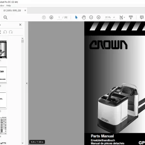 Crown Forklift GPC 2000 Series Parts Manual 812695-999 - PDF DOWNLOAD