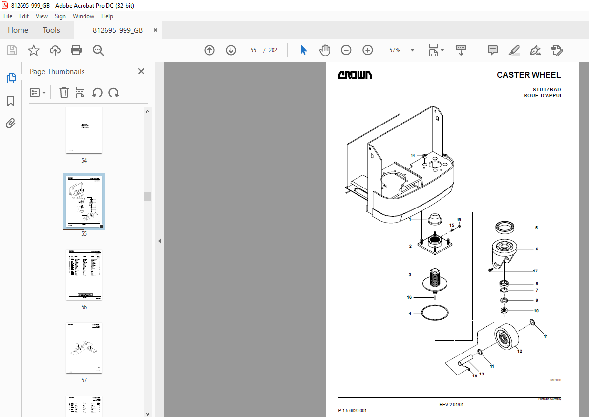 Crown Forklift GPC 2000 Series Parts Manual 812695-999 - PDF DOWNLOAD ...