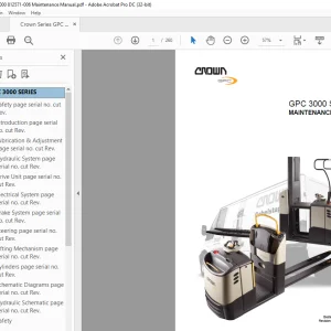 Crown Forklift GPC 3000 SERIES MAINTENANCE MANUAL - PDF DOWNLOAD