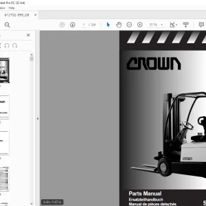 Crown Forklift GPC 3000 Series Parts Manual 812702-999