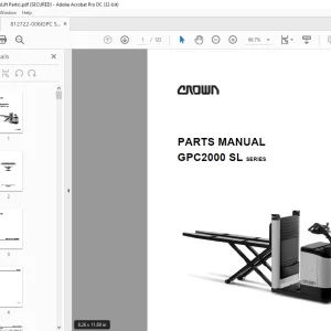 Crown Forklift GPC2000 SL Series Parts Manual 812722-006 PDF