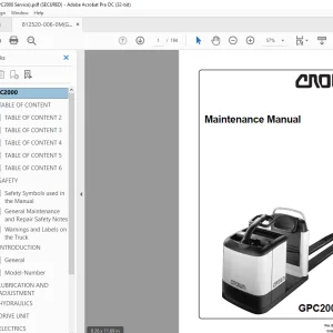 Crown Forklift GPC2000 Series Maintenance Manual 812520-006