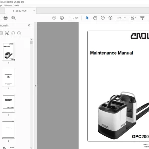 Crown Forklift GPC2000 Series Maintenance Manual 812520-006