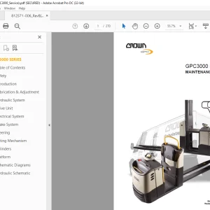 Crown Forklift GPC3000 Series Maintenance Manual PDF