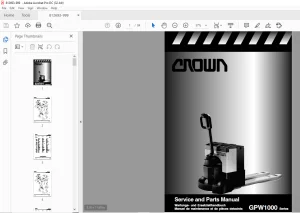 Crown Forklift GPW1000 Series Parts Manual 812693-999 - PDF DOWNLOAD