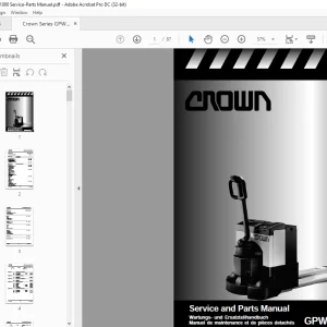 Crown Forklift GPW1000 Series Service and Parts Manual - PDF DOWNLOAD