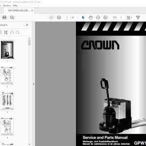 Crown Forklift GPW1000 Series Service and Parts Manual - PDF DOWNLOAD