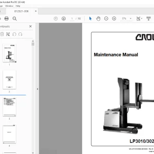 Crown Forklift LP3010/3020 Series Maintenance Manual  - PDF DOWNLOAD