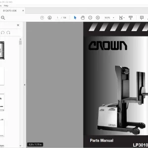 Crown Forklift LP3010/3020 Series Parts Manual 812670-006 PDF