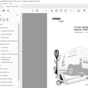 Crown Forklift PTH50 SERIES Service Parts Manual - PDF DOWNLOAD