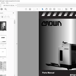 Crown Forklift RT3010 Series Parts Manual  - PDF DOWNLOAD