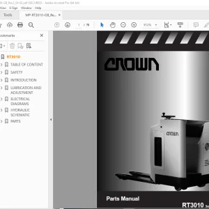 Crown Forklift RT3010 Series Parts Manual - PDF DOWNLOAD