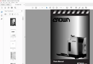 Crown Forklift RT3010 Series Parts Manual 812698-006  - PDF DOWNLOAD