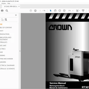 Crown Forklift RT3010 Series Service Manual -  PDF DOWNLOAD