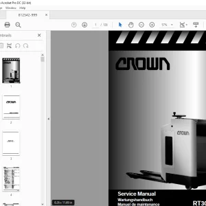 Crown Forklift RT3010 Series Service Manual  - PDF DOWNLOAD