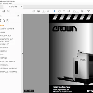 Crown Forklift RT3010 Series Service Manual - PDF DOWNLOAD