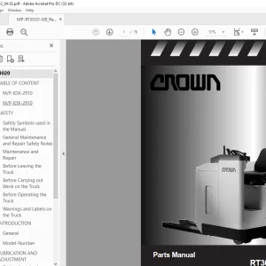 Crown Forklift RT3020 Series Parts Manual - PDF DOWNLOAD