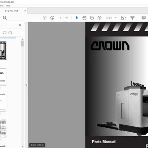 Crown Forklift RT3020 Series Parts Manual 812700-006  -PDF DOWNLOAD